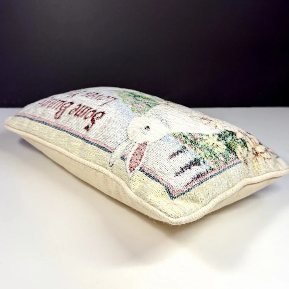 Some Bunny Loves You Bunny Rabbit Tapestry Decorative‎ Pillow Spring Easter 12x8